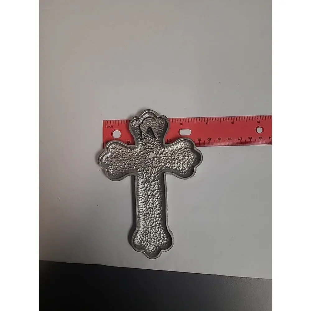 25 Anniversary Christian Bless Pewter Wall Cross 5 1/2” Length 3 1/2” Wide
